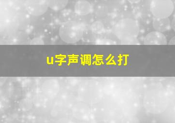 u字声调怎么打