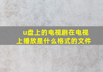 u盘上的电视剧在电视上播放是什么格式的文件