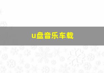 u盘音乐车载