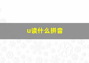 u读什么拼音