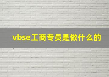 vbse工商专员是做什么的