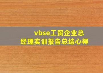 vbse工贸企业总经理实训报告总结心得