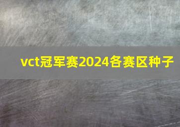 vct冠军赛2024各赛区种子