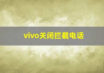 vivo关闭拦截电话