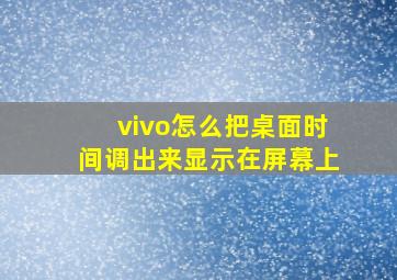 vivo怎么把桌面时间调出来显示在屏幕上