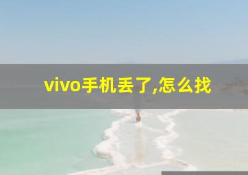 vivo手机丢了,怎么找