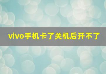 vivo手机卡了关机后开不了