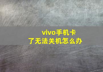 vivo手机卡了无法关机怎么办