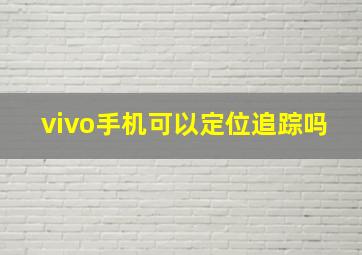 vivo手机可以定位追踪吗