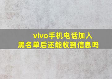 vivo手机电话加入黑名单后还能收到信息吗