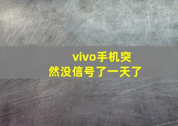 vivo手机突然没信号了一天了