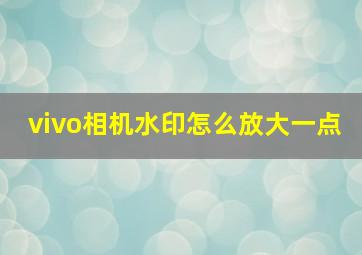 vivo相机水印怎么放大一点