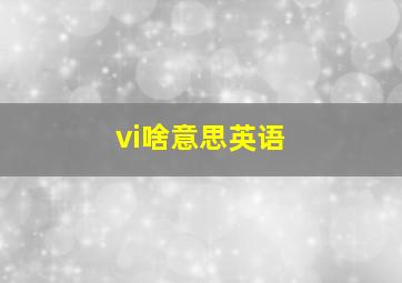 vi啥意思英语