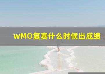 wMO复赛什么时候出成绩