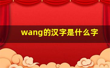 wang的汉字是什么字