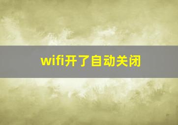 wifi开了自动关闭