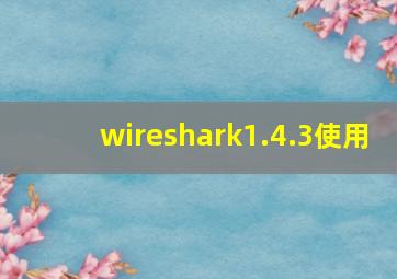 wireshark1.4.3使用