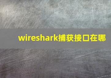 wireshark捕获接口在哪