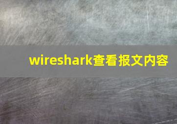 wireshark查看报文内容