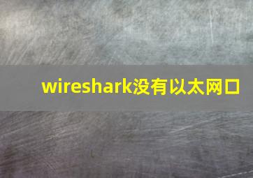 wireshark没有以太网口