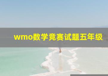 wmo数学竞赛试题五年级