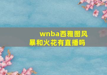 wnba西雅图风暴和火花有直播吗