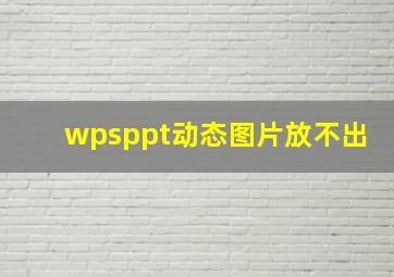 wpsppt动态图片放不出