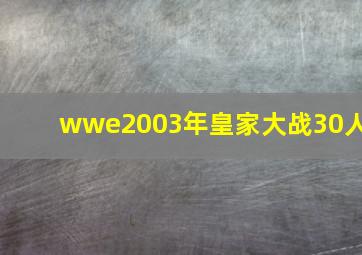 wwe2003年皇家大战30人