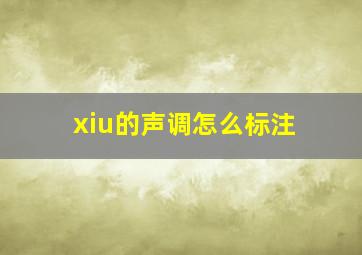 xiu的声调怎么标注