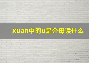 xuan中的u是介母读什么