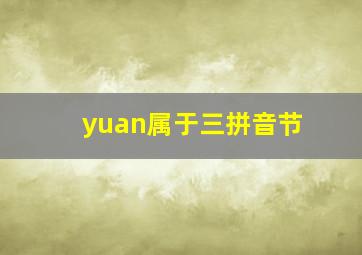 yuan属于三拼音节