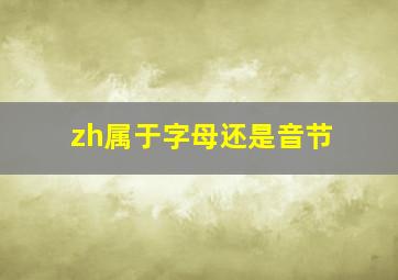 zh属于字母还是音节