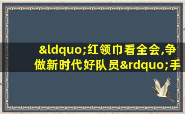 “红领巾看全会,争做新时代好队员”手抄报