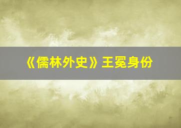 《儒林外史》王冕身份