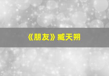 《朋友》臧天朔