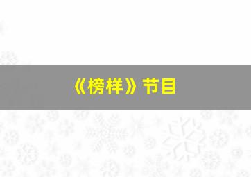 《榜样》节目