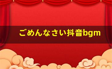 ごめんなさい抖音bgm