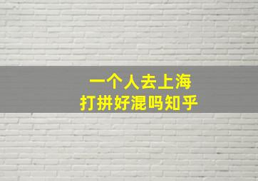 一个人去上海打拼好混吗知乎