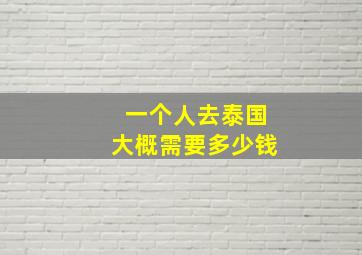 一个人去泰国大概需要多少钱