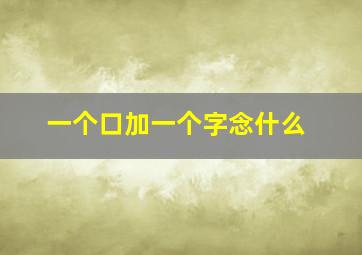 一个口加一个字念什么