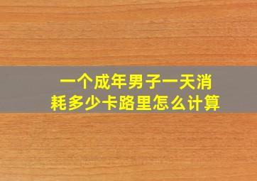 一个成年男子一天消耗多少卡路里怎么计算