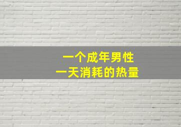 一个成年男性一天消耗的热量