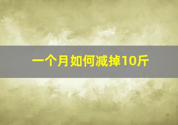 一个月如何减掉10斤