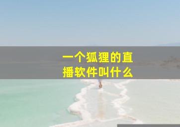 一个狐狸的直播软件叫什么