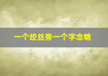 一个绞丝旁一个字念啥