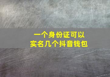 一个身份证可以实名几个抖音钱包