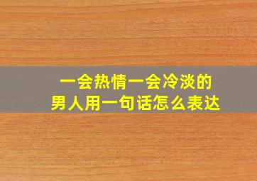 一会热情一会冷淡的男人用一句话怎么表达