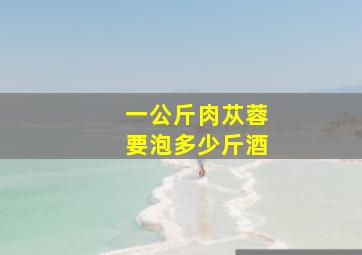 一公斤肉苁蓉要泡多少斤酒