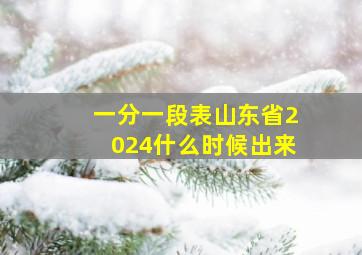 一分一段表山东省2024什么时候出来