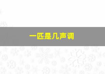 一匹是几声调